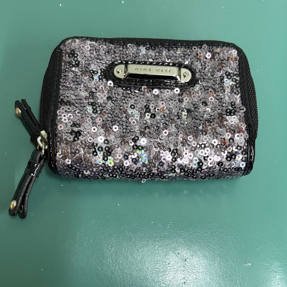 Nine West Glittering Silver and Black Wallet